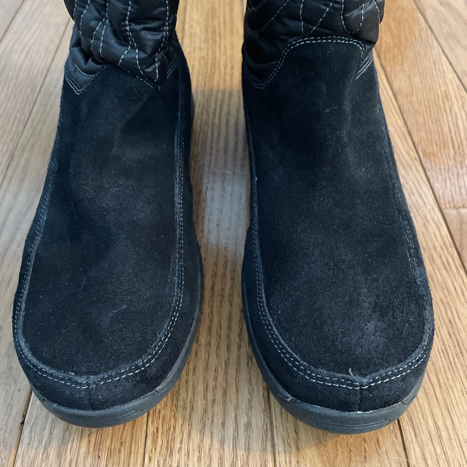 Timberland Hollyberry Black Suede Boots Size 6.5 Youth (8-8.5 W)Faux Fur Leather - Image 4 of 4