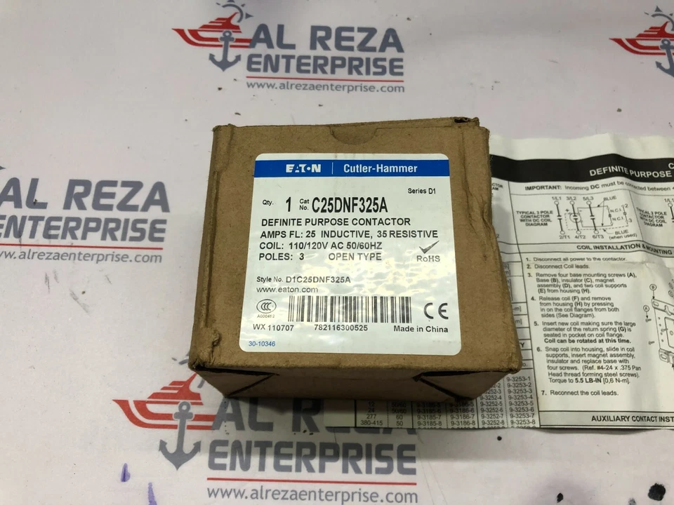 EATON CUTLER HAMMER C25DNF325A MAGNETIC CONTACTOR 25A COIL VOLTAGE 110-120V - Image 2 of 4