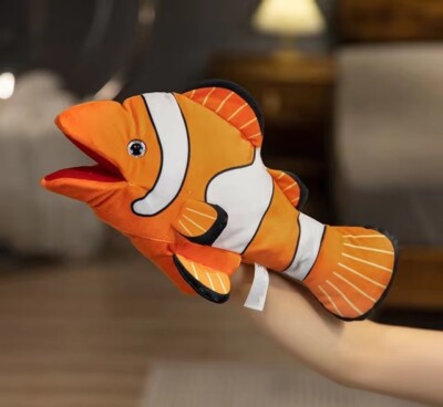 Clownfish Hand Puppet 13 Inch Stuffed Animal Plush Toys Toddler Doll Kids Gifts