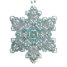 Aqua Mist Snowflake Cross Stitch Ornament Kit Mill Hill 2020 Beaded Holiday