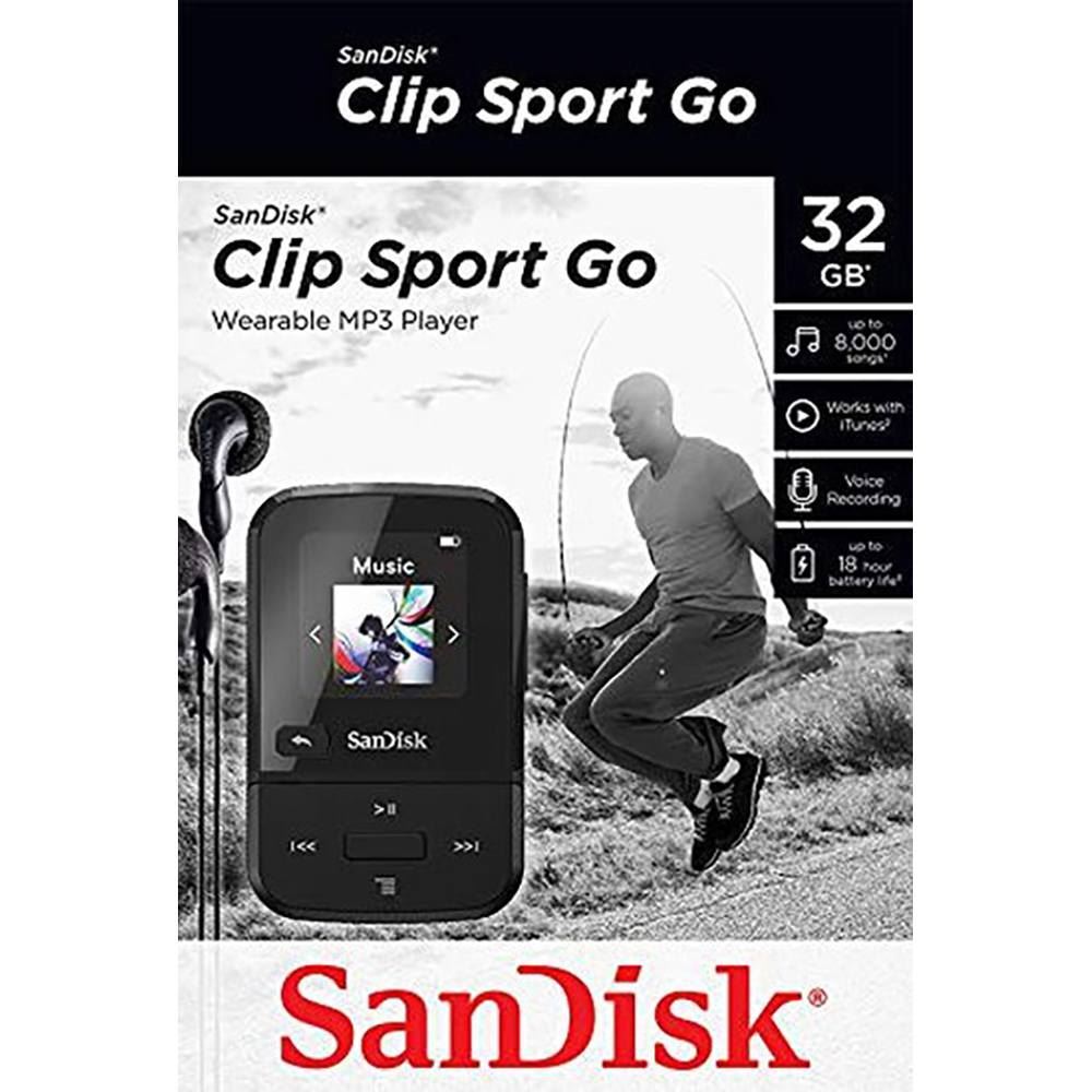 SanDisk Clip Sport GO MP3 Player 32GB Black SDMX30032GG46K 619659169152