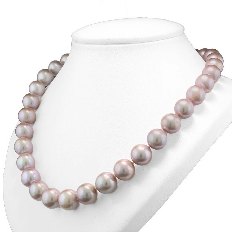 Perla Agua Dulce Mingperlen Rosa 11 Hasta 12,5 MM 585er Oro Blanco, Nuevo - Imagen 2 de 3