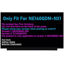 NE140QDM-NX1 NE140QDM NX1 LED LCD Screen Replacement 14.0" 2560x1600 40Pin 120Hz
