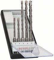 Bosch Professional 2607019927 Hammerbohrer-Set Mauerwerk Beton Ø 5 6 6 8 10 Mm