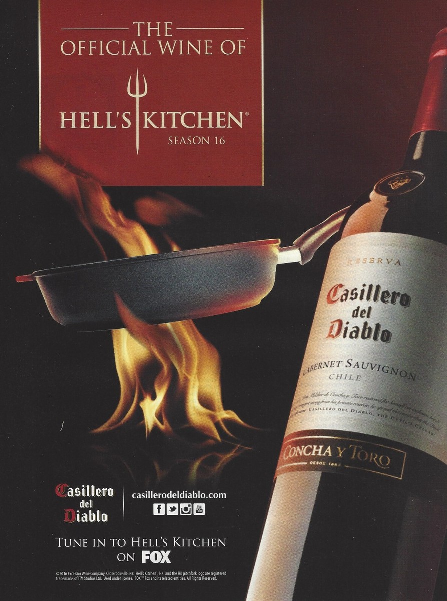 2016 Casillero del Diablo Wine Hell's Kitchen Fox print ad