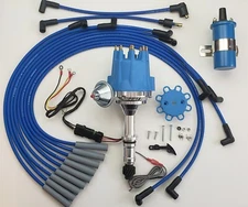 small cap BUICK 350 HEI Distributor  + 8mm SPARK PLUG WIRES USA +  BLUE 45K COIL