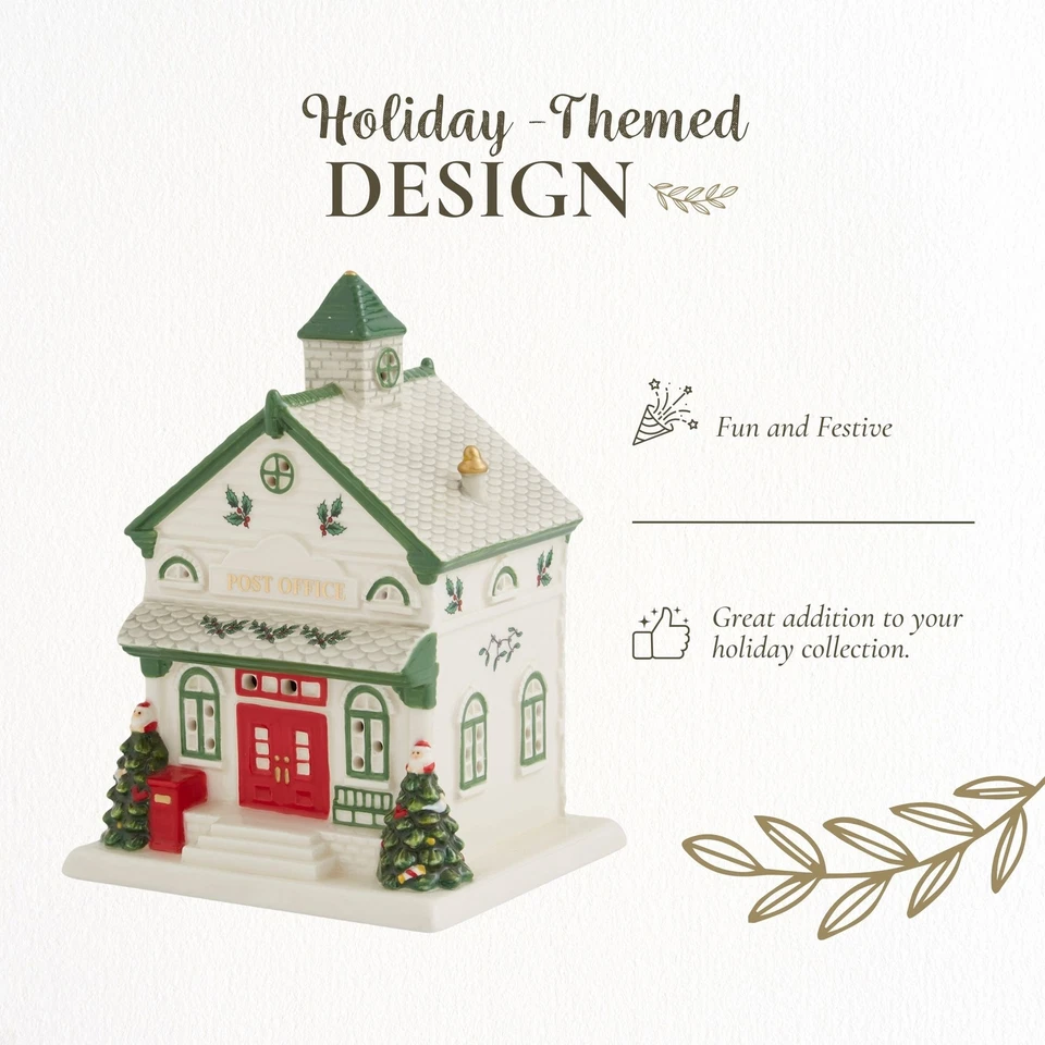 Estatuilla LED Spode Christmas Village Post Office Dolomita, 6,5 pulgadas Foto 3 de 4
