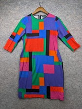 Lauren Ralph Lauren Dress Small Multicolor Color Blocked Midi Retro