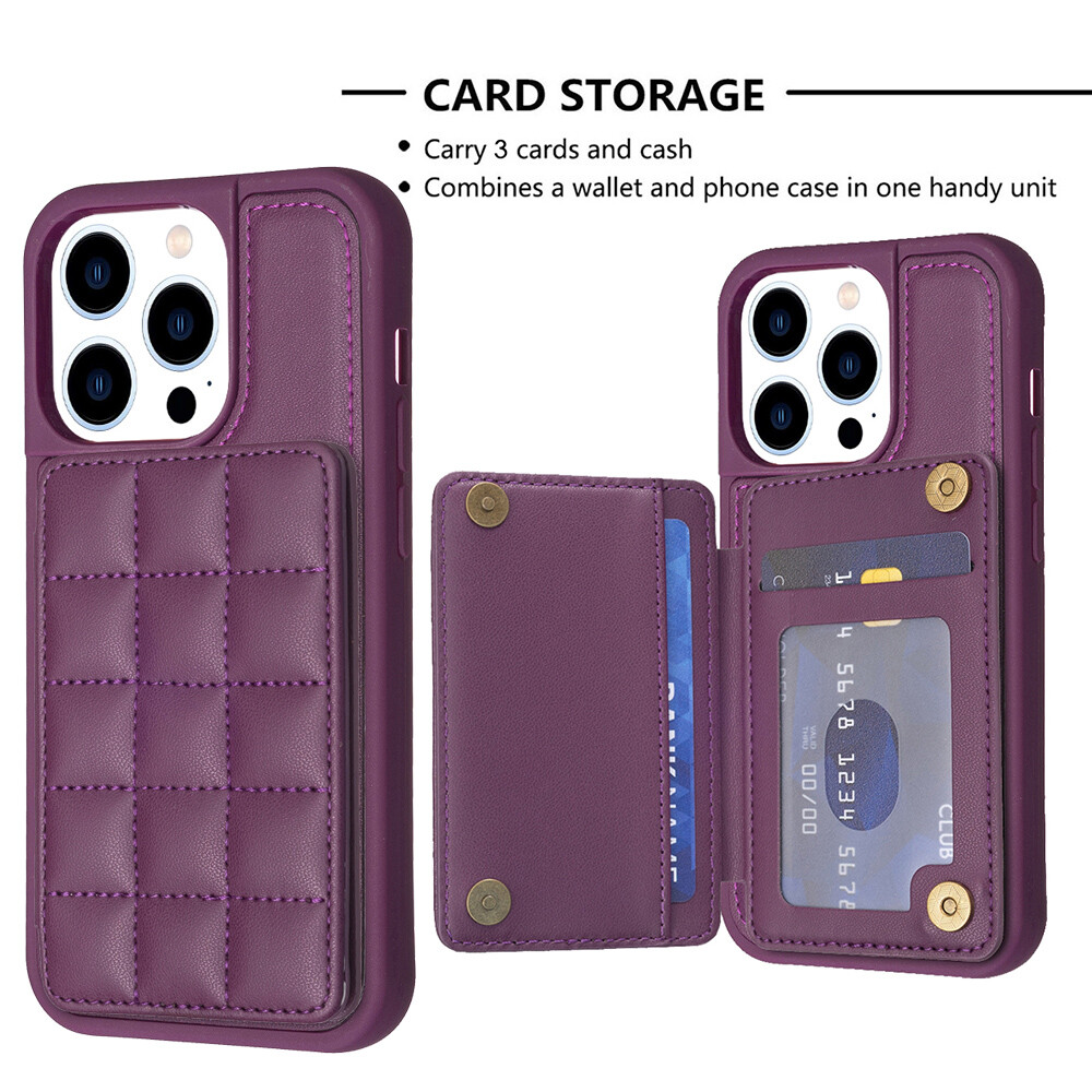 Leather Card Pocket Phone Case for iPhone 15 14 13 12 11 Pro Max XS 7 8