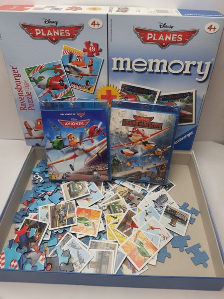 PELICULA BLURAY PACK DISNEY AVIONES+AVIONES 2 PRECINTADAS+PUZZLE USADO