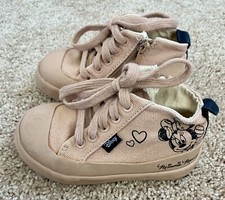 Zara Baby Disney Minnie Mouse Sneakers Size 22 Pink Mauve Zip See Description 