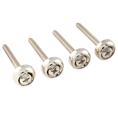 Musiclily Pro 4Pcs Nickel 14mm Steel Guitar Bass Neck Ferrule Joint Bushing Bolt