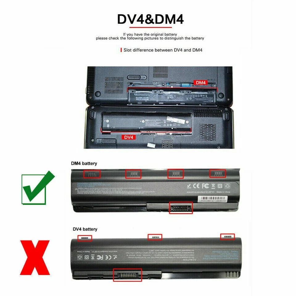 9 Cell for HP Laptop Battery 593553-001 593554-001 Pavilion CQ42 MU06 MU09 G6  - image 2 of 4
