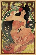 1898 Art Nouveau Mucha Job Cigarette Rolling Papers Vintage Style Poster - 16x24