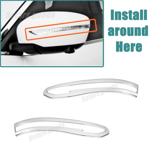 2P Chrome Door Side Mirror Covers Lights Trims For 20152023 Nissan