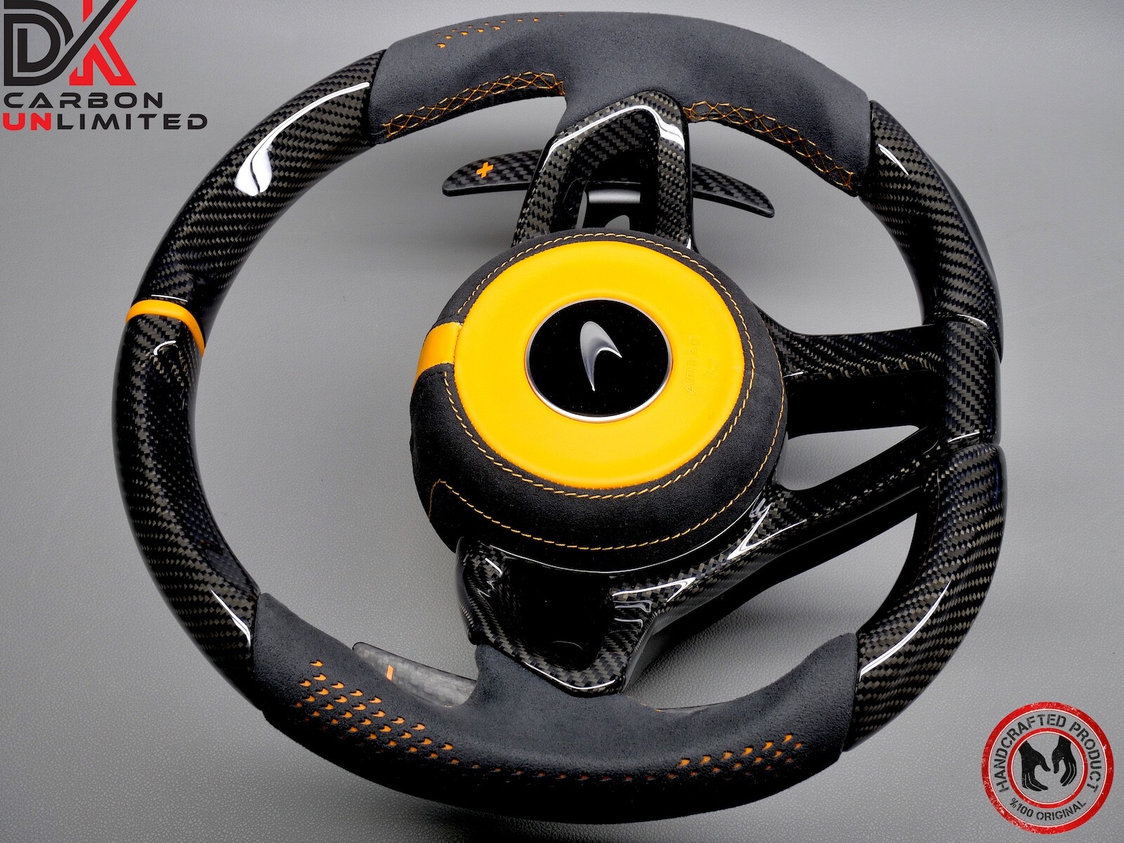 McLaren 570S 540C 650S MP4 12C Orange Ring Alcantara Carbon Steering Wheel v2