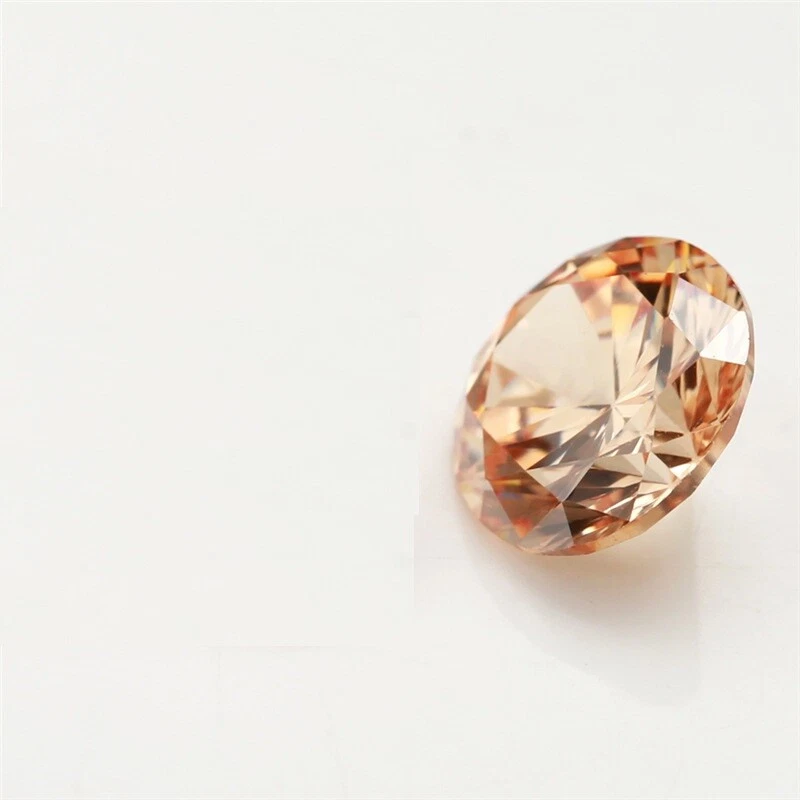 AAAAA Champagne 12MM 8.08CT Round Faceted CZ Cut Shape VVS Loose Gemstones - Image 3 of 4