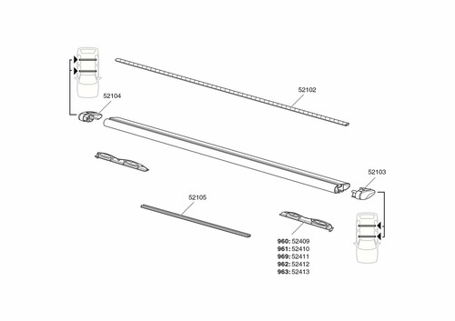 Thule Wingbar Genuine Spare Parts - 960 