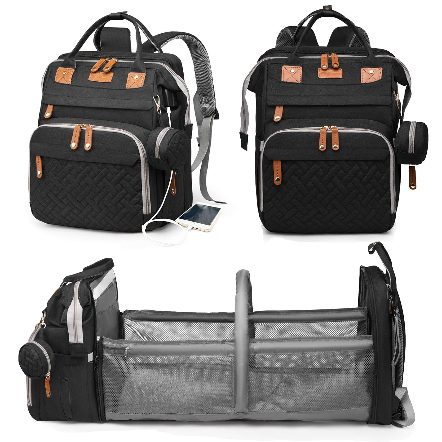 Backpack With Changing Station & Usb Port