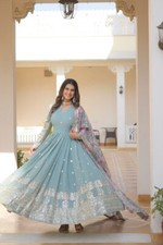 Partywear Anarkali Gown Full Flared Gown Wedding Indian Long Gown Suit Salwar