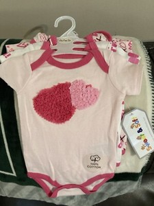 NWT! Sweet & Soft One Piece Baby 3-6 Months Pink 3 Pack 100% Cotton