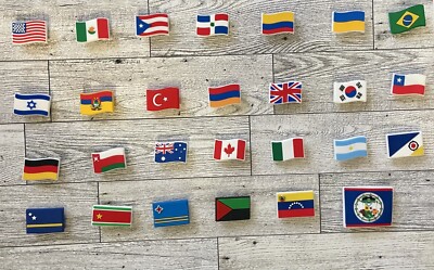Nation/State Flags Charms compatible with crocs ''Nation Selected has a set of 2''