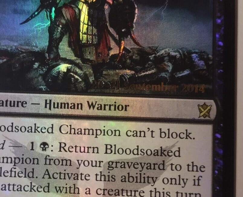 MTG Bloodsoaked Champion FOIL Khans Of Tarkir Promo 2014 Date on Card - Image 2 of 3