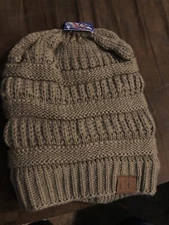 CC Beanie Women's  FLEECE LINED Chunky Soft Stretch Cable Knit Warm Fuzzy Beanie