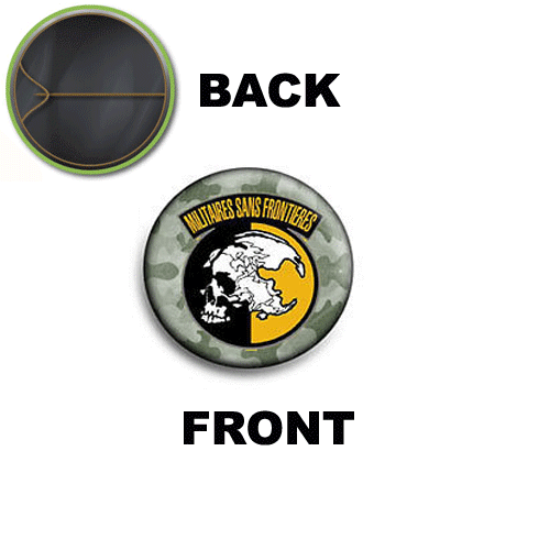 PIN SPILLA 2,5 CM 25 MM Metal Gear Militaires Sans Frontieres logo - Imagen 1 de 1