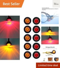 10x 34 In Round Led Clearence Light Front Rear Side Marker Indicators Light...