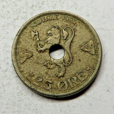 Norway 25 Ore 1923 Copper-Nickel KM#382