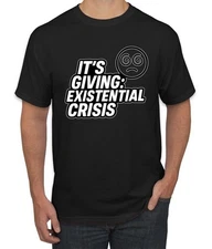 It's Giving Existential Crisis, Funny Viral Gen Z Slang Meme Men's T-Shirt