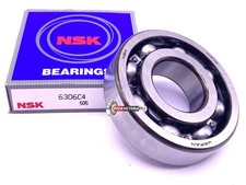 NSK Japan 6306 C4 Deep Groove Ball Bearing, Open No Seals 30x72x19 mm