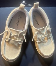 Cat Jack Unisex Kids Beige Canvas Lace-Up Boat Shoes Casual Size 12