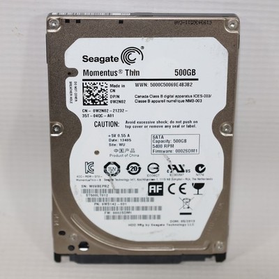 Seagate Momentus Thin Laptop HDD Hard Disk Drive 5400.9 500 GB 5400RPM SATA
