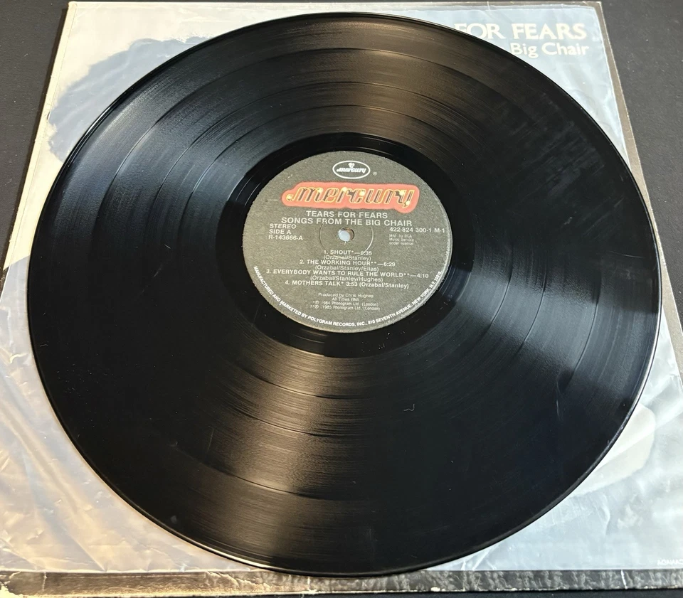 Tears For Fears ‎– Songs From The Big Chair (Vinyl Record LP OG 1985 Mercury) - Image 3 of 4