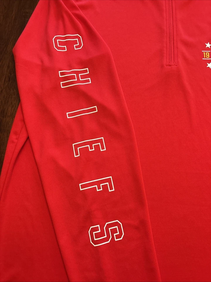Camiseta manga larga Kansas City Chiefs ropa del equipo de la NFL para hombre XL pulóver 1/4 cremallera Foto 3 de 4