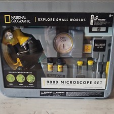 National Geographic 900X Microscope Set with Experiments, Carry Case, Age 8 