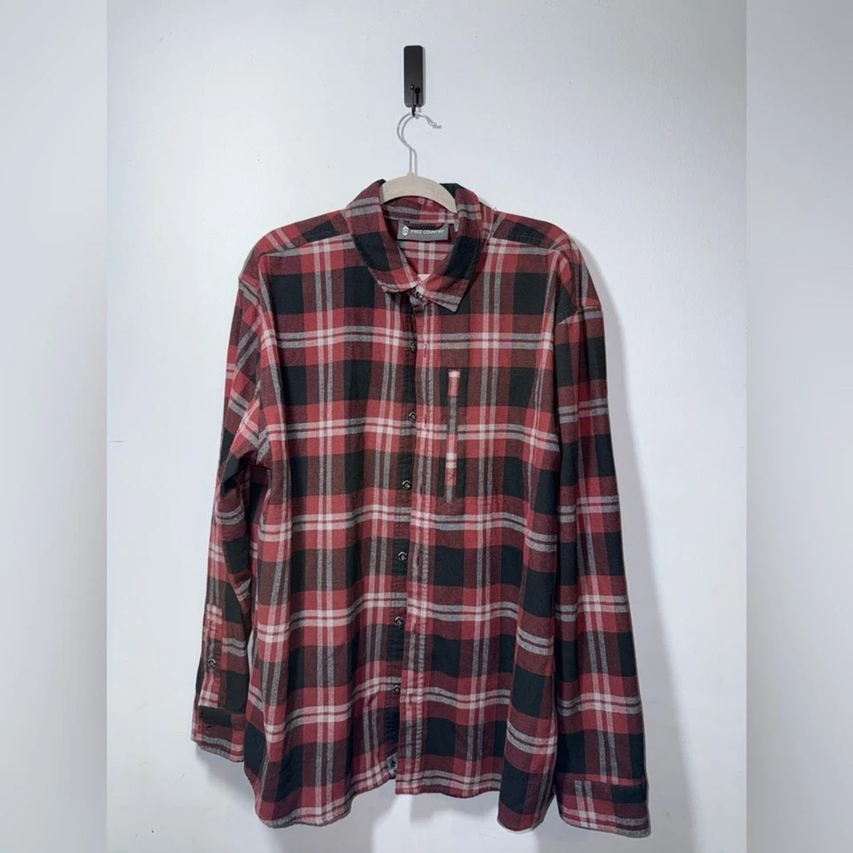 Camisa de franela forrada de lana Free Country Easywear II a cuadros Redrock XXL USADA EN EXCELENTE ESTADO Foto 2 de 4