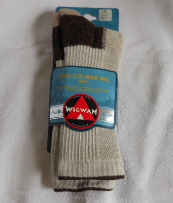 Wigwam Unisex Large Cool Lite Hiker Pro Crew Socks Cushion 1 PR