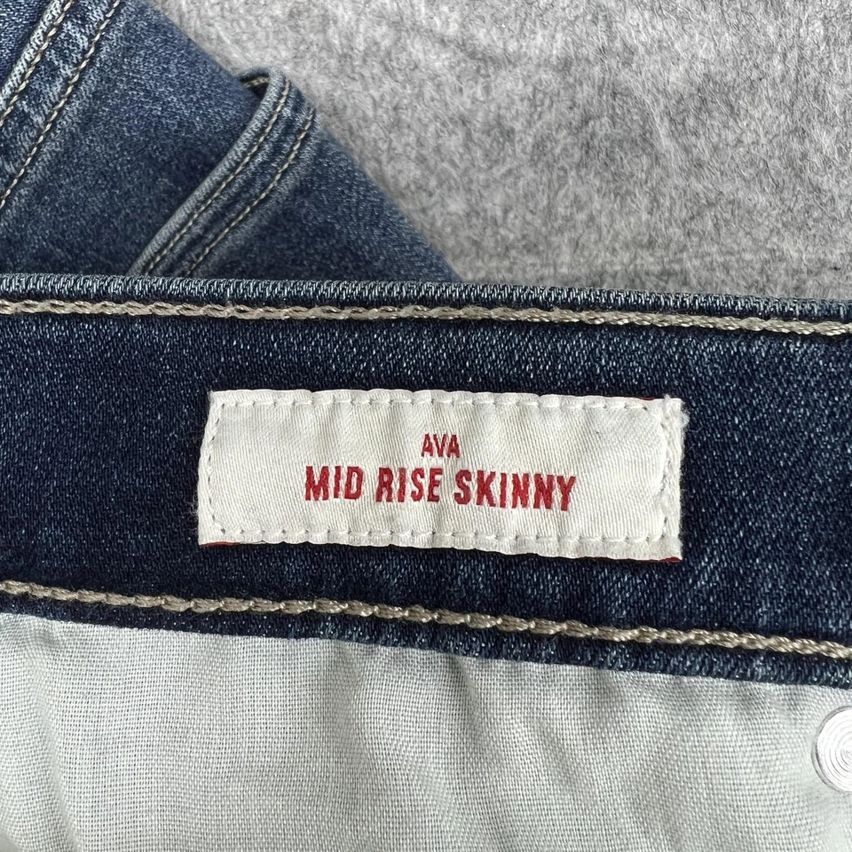 Lucky Brand Jeans Womens 12 Blue Ava Mid Rise Skinny Stretch Denim Dark Wash - Image 4 of 4