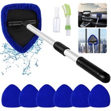 Mikrofaser Griff Scheibenreiniger Auto für Autoscheiben mit Sprühflasche & Pads