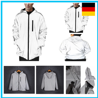 360 Reflektierende Herrenjacke Unisex Full Reflective Jacke Laufjacke/Atmungsakt