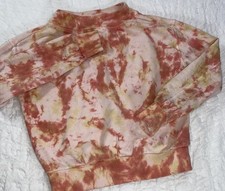 Pilcro Anthropologie Womens Cropped Sweatshirt XS Pink Tie Dye Pullover