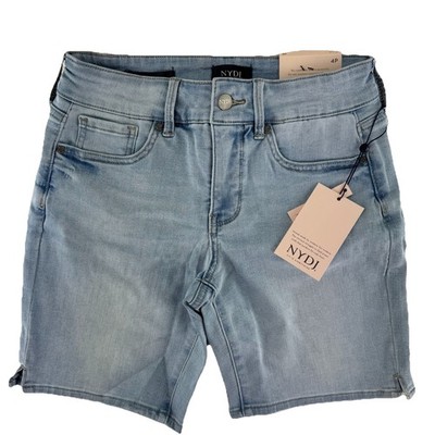 NYDJ Ella Denim Jean Shorts Size 4P Poetry Blue Lift Tuck Technology