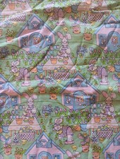 SPRINGS Fabric Easter Scenic Bunnies Eggs Tulips Easer Basket 40 x 70 Green