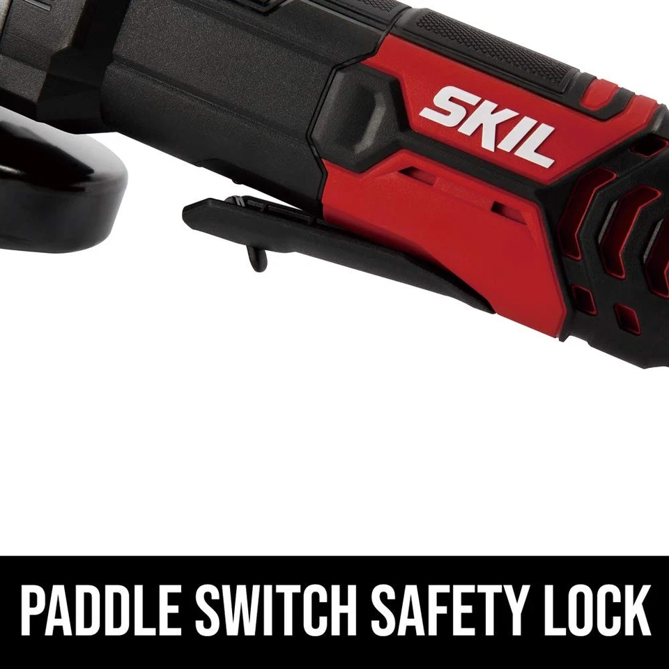 Amoladora angular Skil de 8 amperios potente amoladora de disco con interruptor de paleta bloqueo de seguridad Foto 4 de 4