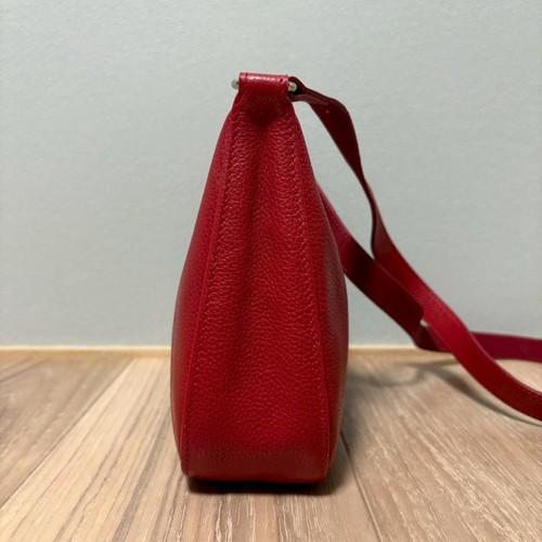 LONGCHAMP Shoulder bag Pebbled leather Red Y2K Vintage Authentic From Japan - Picture 19 of 24