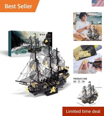Elegant Black Pearl Pirate Ship 3D Model Kit - Perfect DIY Crafts for Family