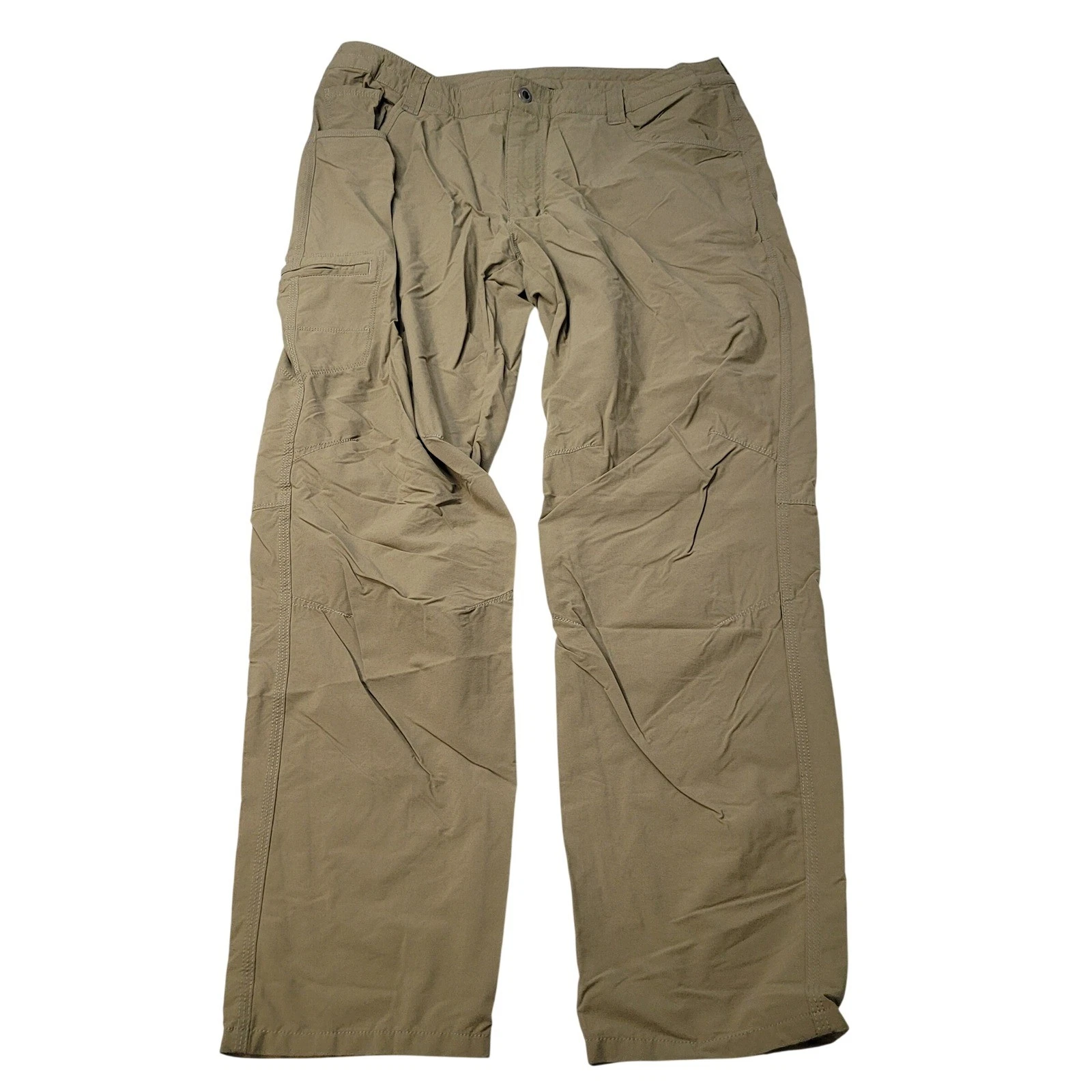 Patagonia Mens Quandary Hiking Pants Sz 38 Tan Khaki Straight Leg Nylon Spandex